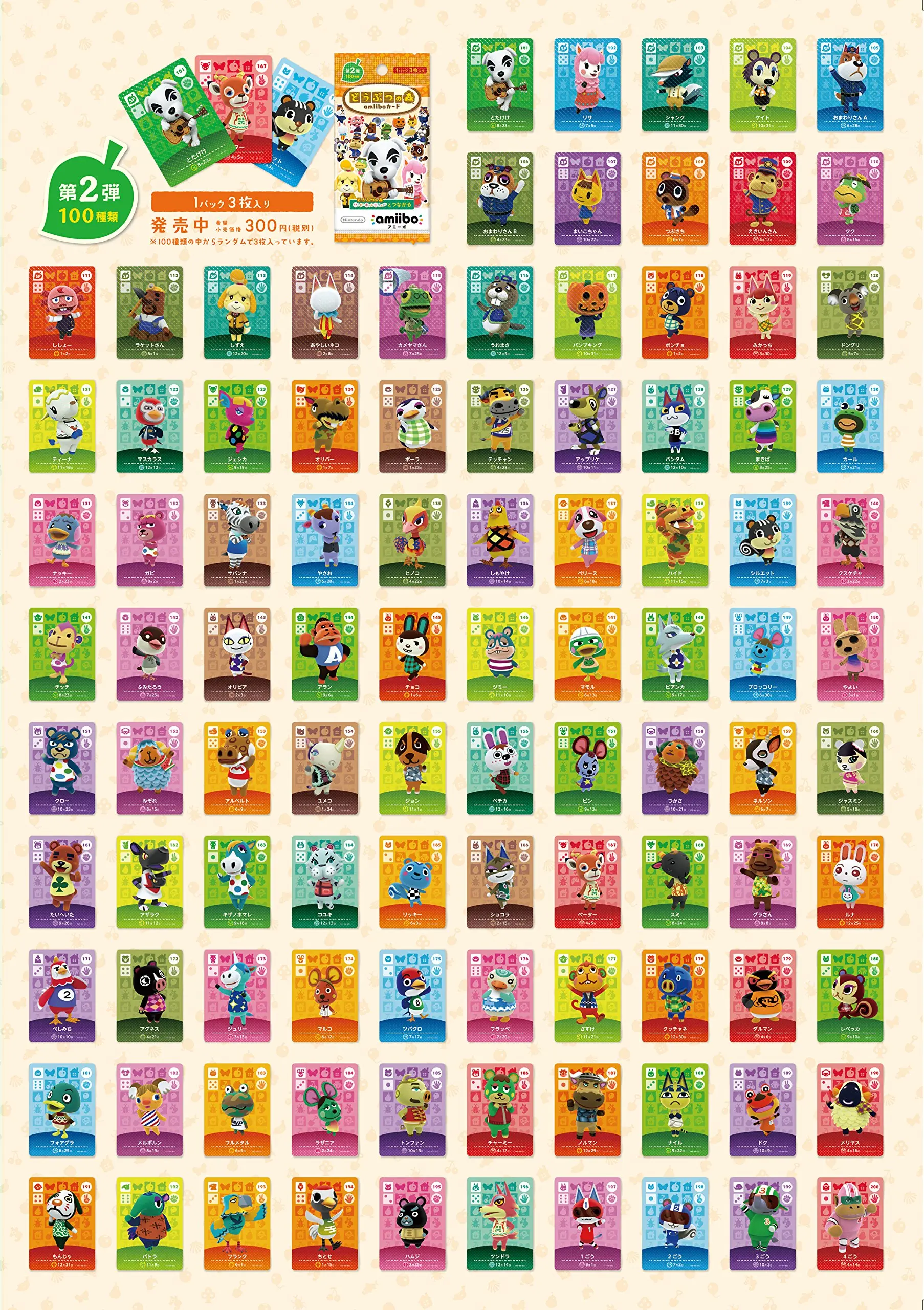 ARTSWIFT Amiibo Cards: Animal Crossing Vol.2 Original NFC