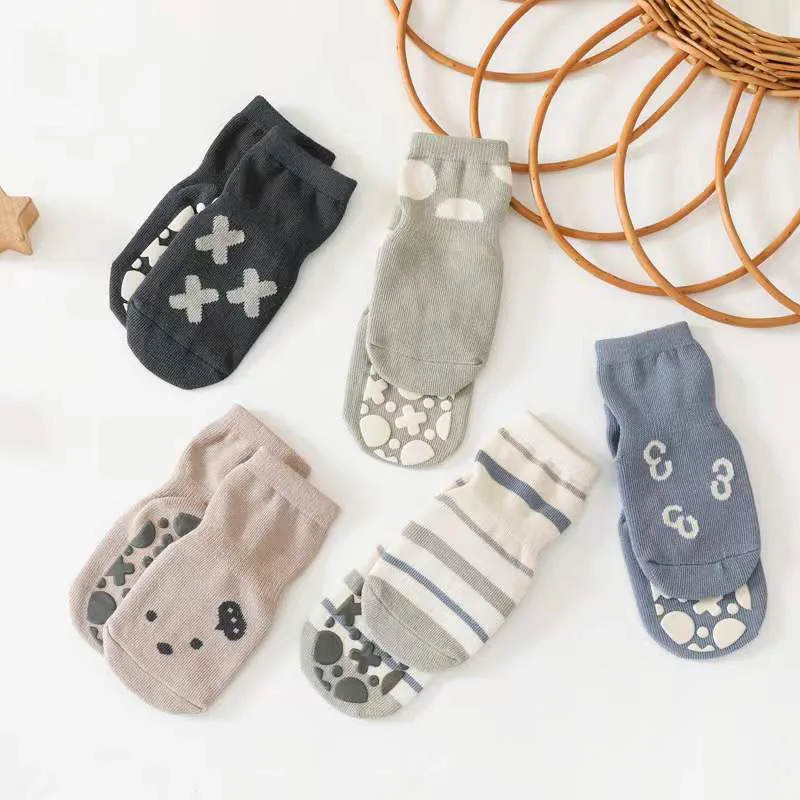 Summer Baby Cotton Silicone Non-slip Floor Ankle Socks for Girls Boys Clothes Anti-slip Funny Cute Kawaii Cartoon Kids Clothing