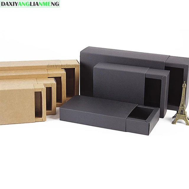 Drawer Type Paper Packing & Shipping Boxes Rectangle Brown White & Black  Color Gift Box - AliExpress