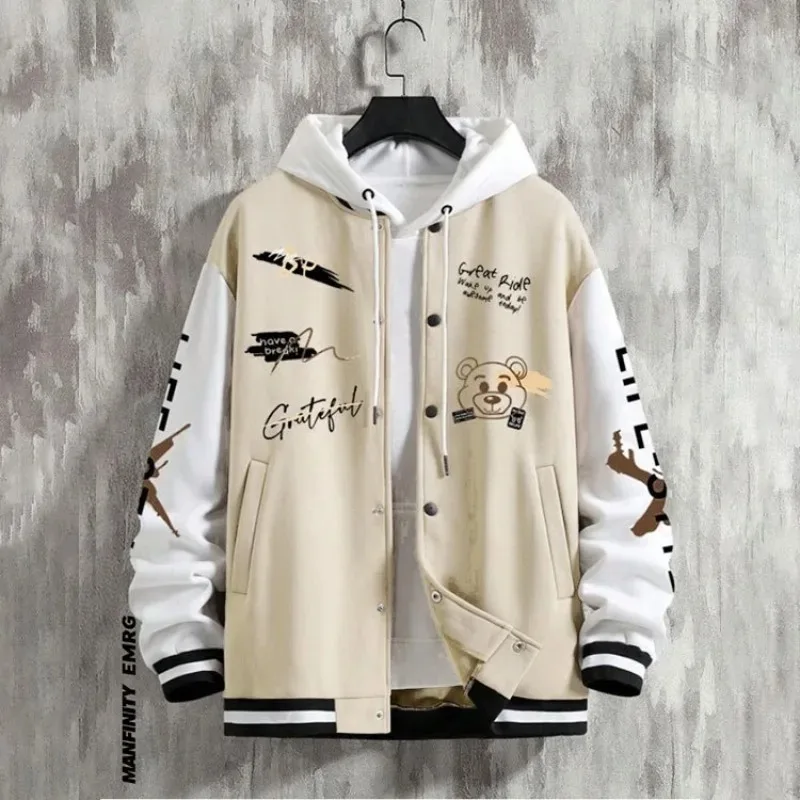 Men's Baseball Jacket Spring Autumn Loose Casual men baseball jacket