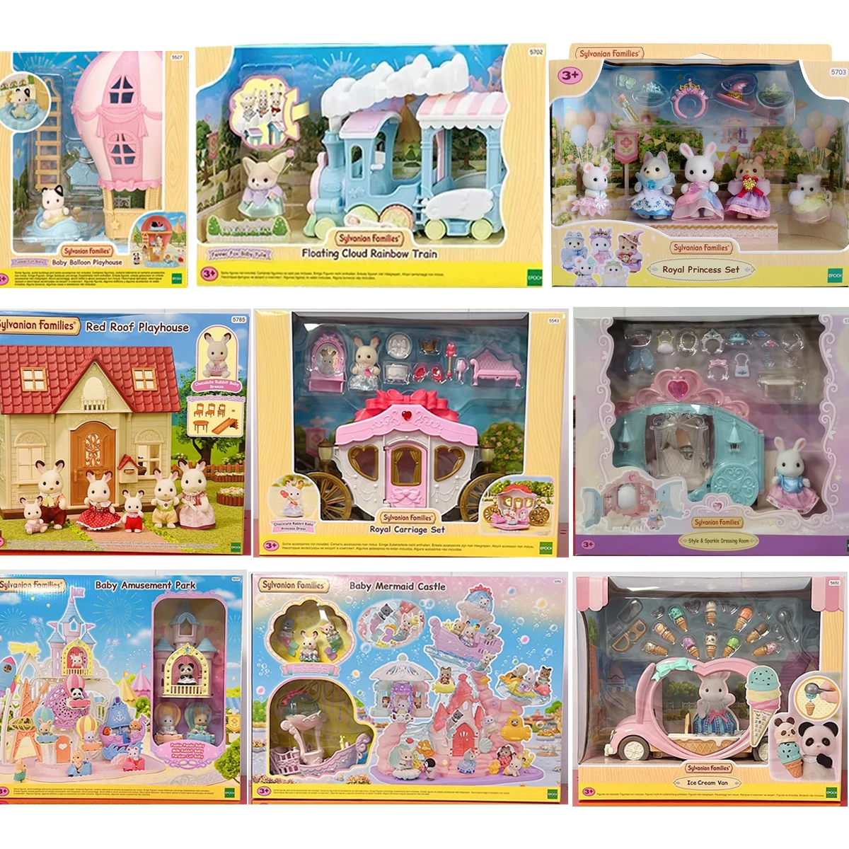 Sylvanian Families Dreamland 시리즈 왕실 마차 세트, 공주 포니 테르누린, 소녀용 카와이 생일 선물 