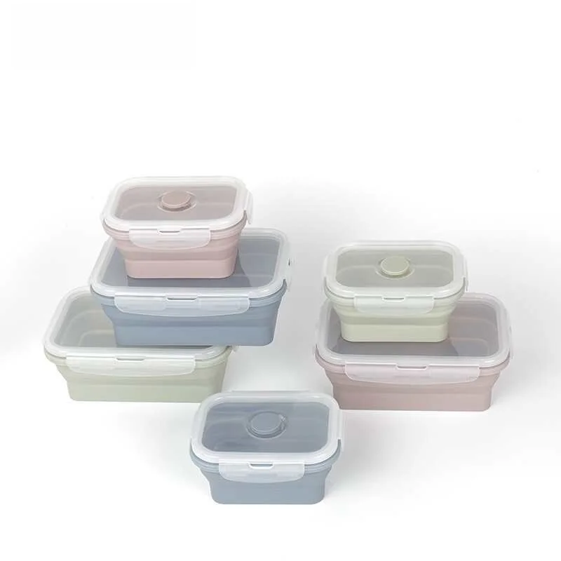 Portable Travel Silicone Bowl Food ade Picnic Lunch Box Microwave Se Noodles Bowl with Lid Outdoor Cam Soup Container