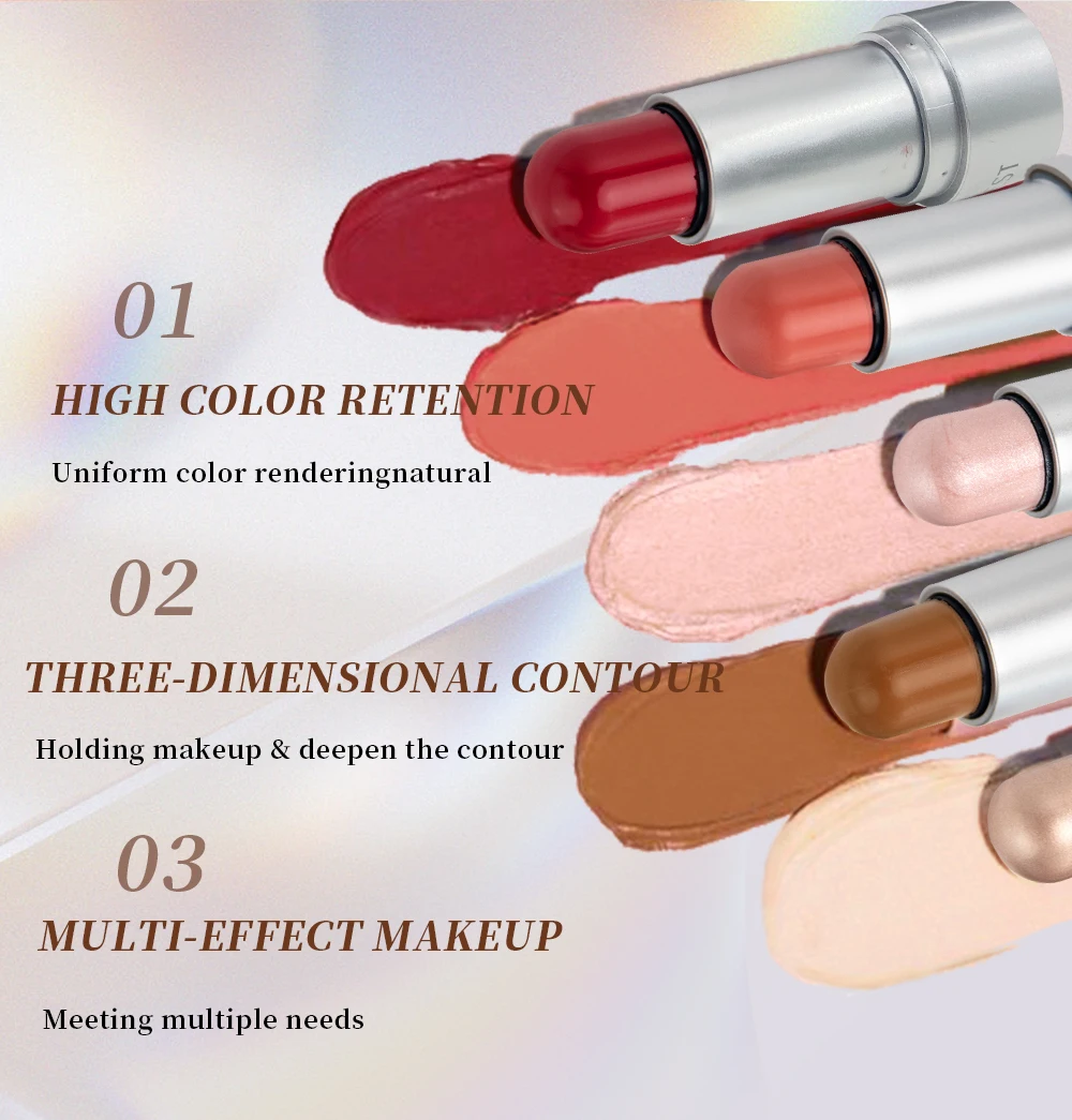 Description Picture 6 of itemQIBEST Highlighting&Bronzer Stick Face Brightening Blusher Rouge Concealer Pen Long Lasting Highlight Contouring Makeup