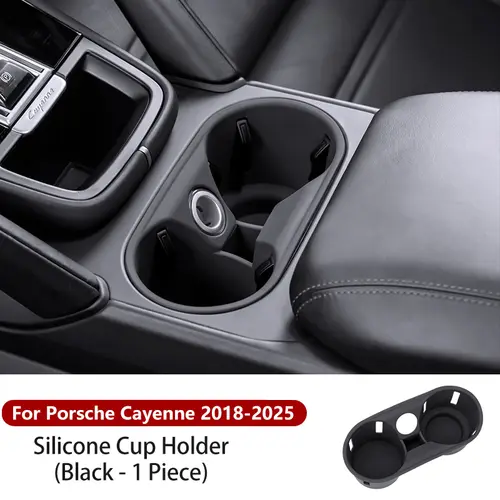 For Porsche Cayenne 2024 2025 2026 Silicone Car Wireless Charging Pads Center Console Organizer Cup Holder Insert Accessories - Image 9