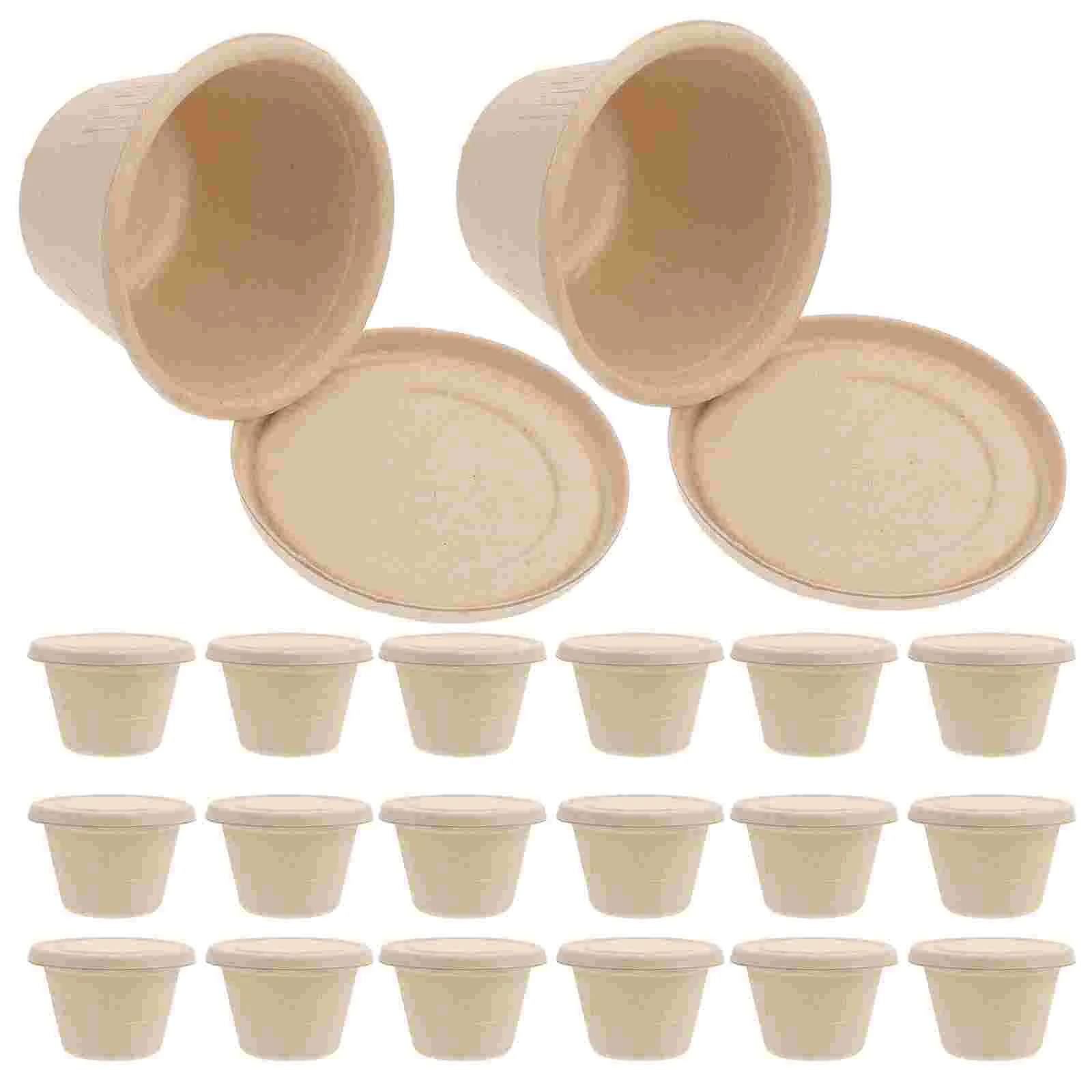 50 Pcs Pulp Cups Sauce Containers Lids Condiment Cups Drinkware Kitchen Dining Bar Home Garden Small Pulp Sealing