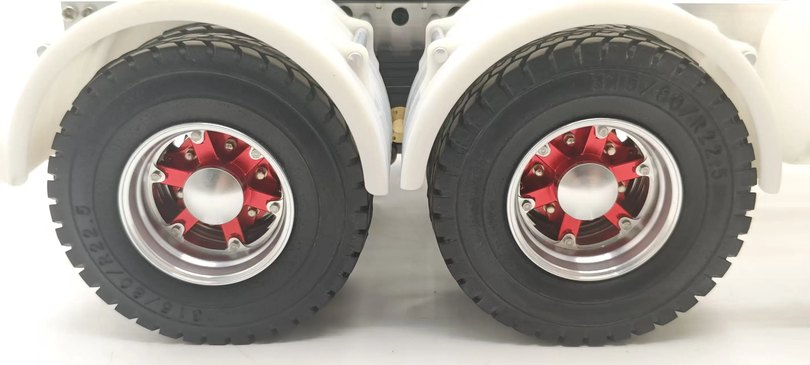 JDM Modell Vorne und Hinten LKW Banner Radnabe Felge 2 Stück Metall für 1/14 Tamiya RC Muldenkipper SCANIA 770S R620 VOLVO Arocs TGX Auto – Detail 4