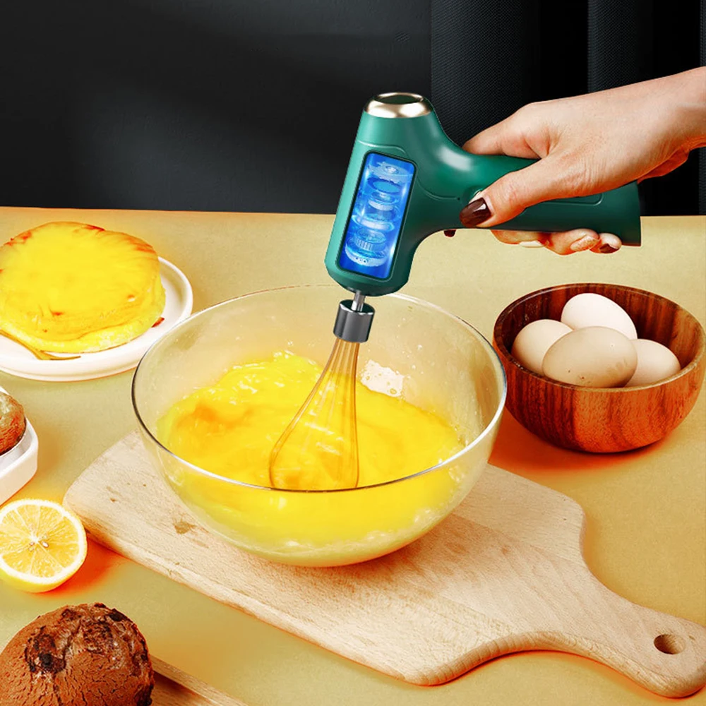 Portable Electric Whisk Food Blender USB Rechargeable Wireless Handheld Whisk Milk Foam Cream Cake Maker Kitchen Accessories