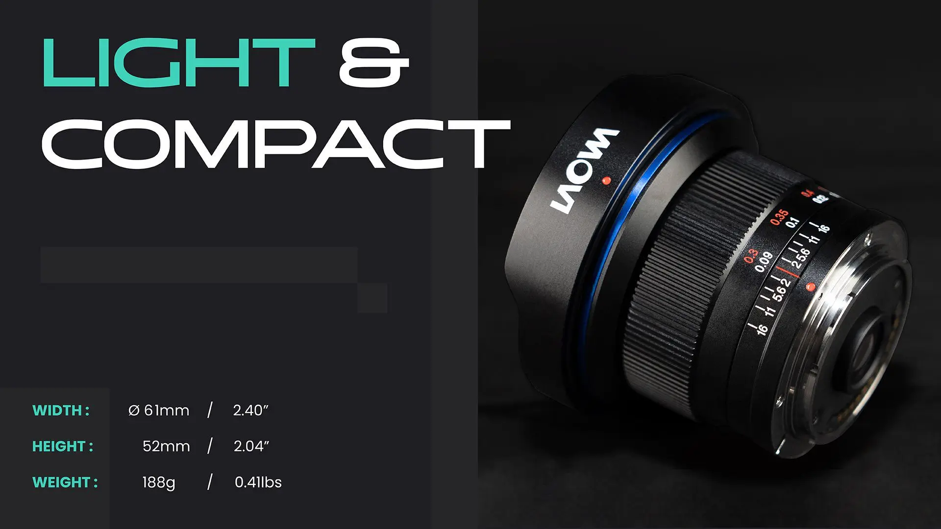 Venus Optics Laowa 6mm f/2 Zero-D 렌즈 수동 초점 광각 자동 조리개(마이크로 포서드 마이크로 4/3 MFT M43 마운트용) -