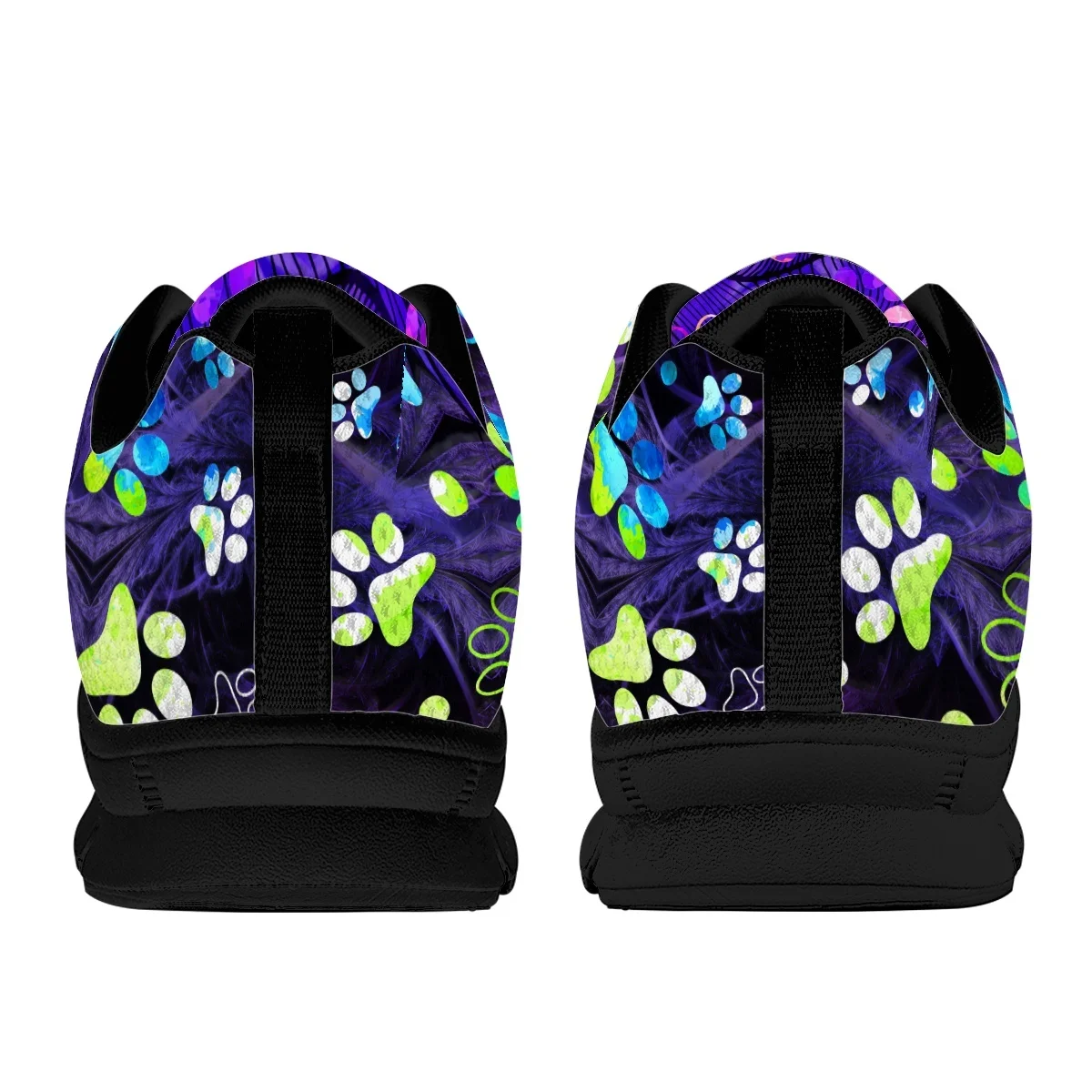 INSTANTARTS Dog Groomer Hairdresser Purple Design Women's Flat Shoes Comfortable Light Lace-up Sneakers Dog Paw Print Walkings