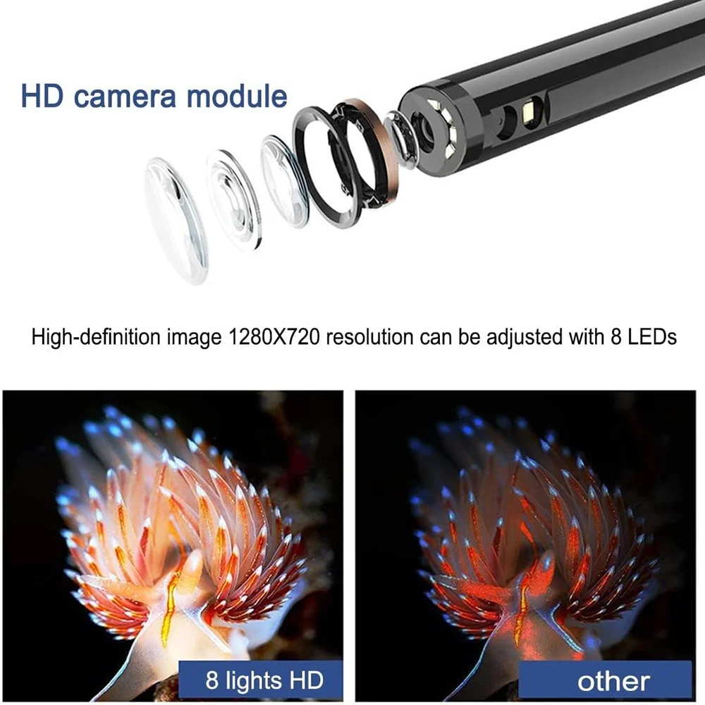 3.9/4.9/5.5mm 3in1 Dual Lens Wifi Connection Android Sewer Endoscope Borescope Inspection Tools Camera With Light For Iphone IOS 4