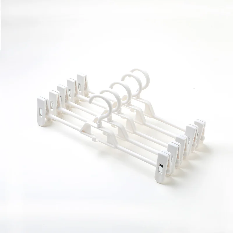 I KNOW 5PCS Pants Hanger High Quality Trousers Hangers with 2 Non-Slip Clips Simple Fashion Colorful PP Strong Pants Hanger