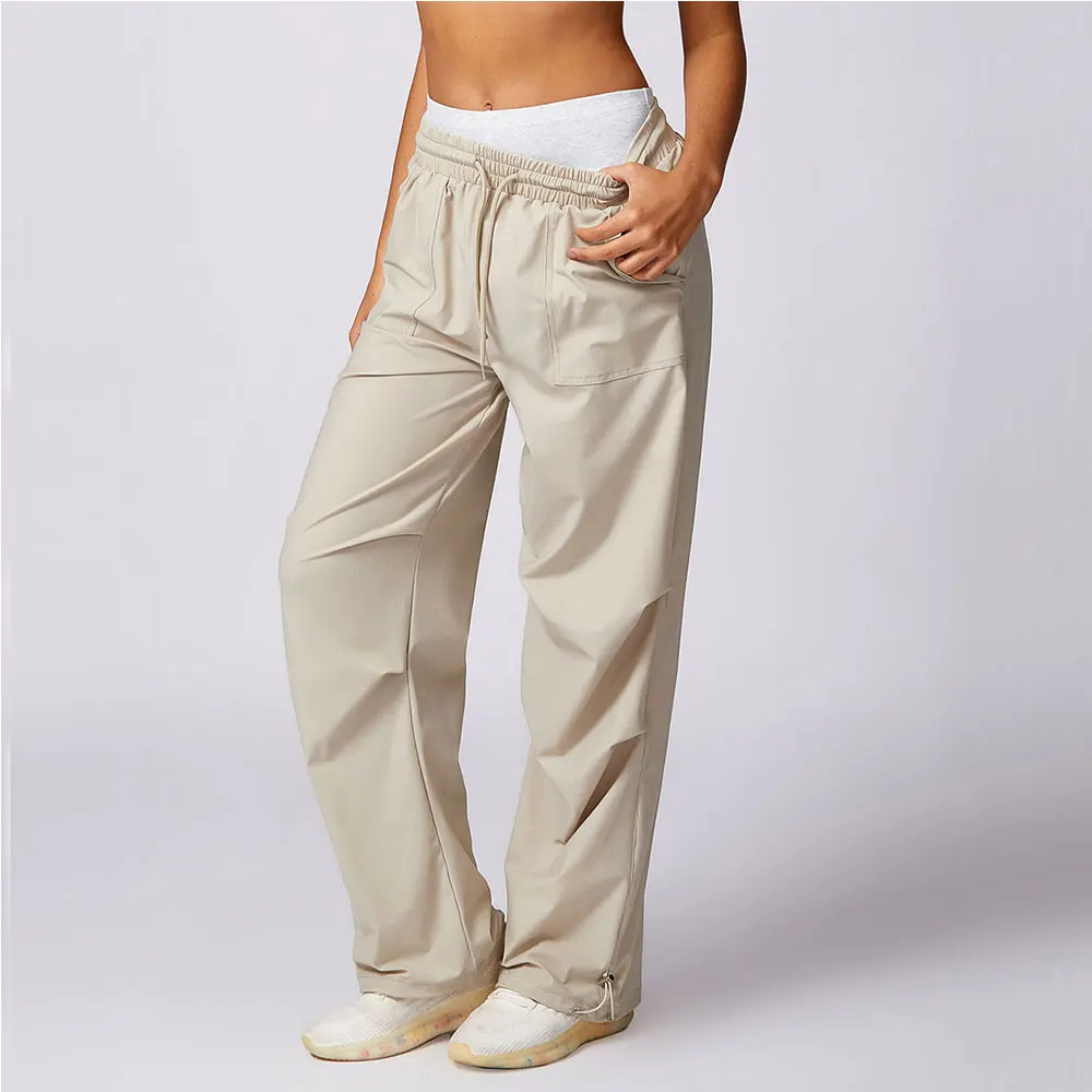 

Дышащие УФ-стойкие штаны для йоги солнцезащитные Широкие штаны женские свободные карманы с высокой талией быстросохнущие спортивные штаны для бега