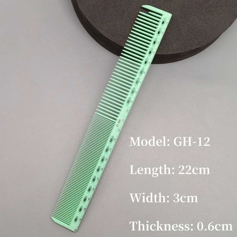 Hair Cutting Comb With Scale Cyan Yellow Ruler Haircut Combs Barber Shop Hairdressing Hairbrush Salon Styling Tools Y0521