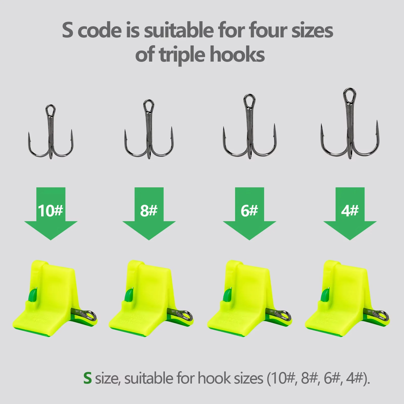 10pcs 낚시를위한 자동 낚시 후크 수호자 트레블 후크 케이스 보닛 후크 커버 케이스 녹색 낚시 액세서리