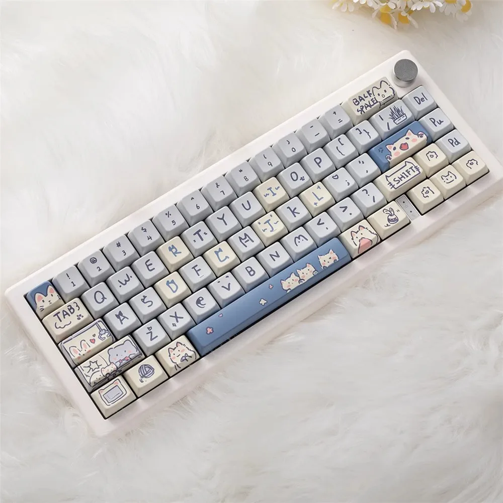 

148/66 Keys MDA Profile Cute Animal Theme Keycaps For Mechanical Gaming Keyboard Mx Switch PBT Five-sided Sublimation Key Caps