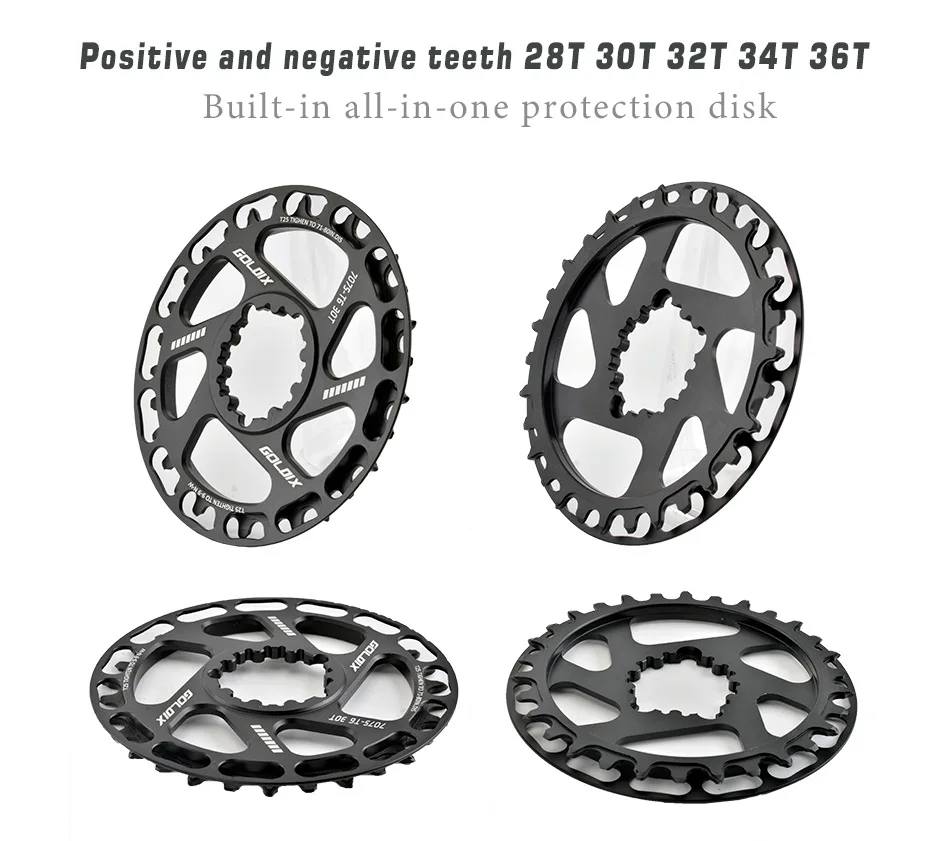 Mountain Bike Road Bicycle Chainring 28T 30T 32T 34T 36T Narrow Wide Tooth with Protective Disc Bicycle Crank Chainwheel images - 6