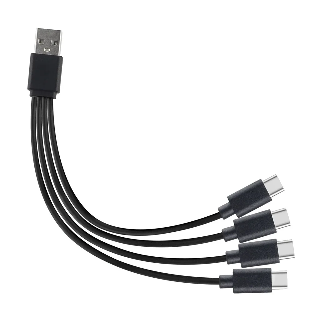 Compact Multi-Device USB Charging Cable – 4-in-1 Multi-Function Cord with USB-C Ports, 5V 2A