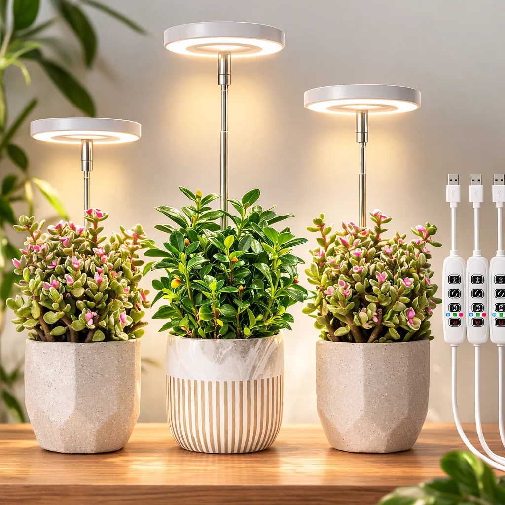 LED Grow Lamp Full Spectrum Fill Light For Indoor Plants Adjustable Height 3/9/12H Timer 10-Level Dimming For Garden