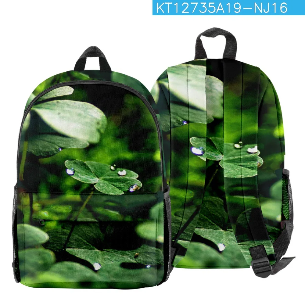 

Popular Youthful Lucky clover Student School Bags Notebook Backpacks 3D Printed Oxford Waterproof Boys/Girls Funny Travel Bags