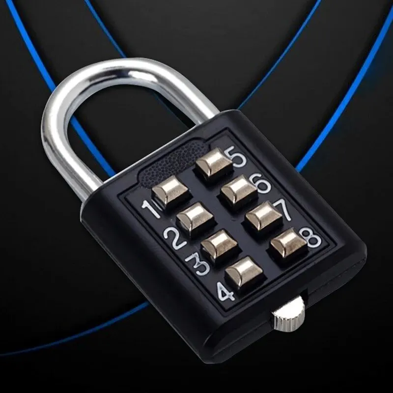 Preset Code Aftermarket Eight-digit Button Zinc Alloy Password Lock School Airport Backpack Travel Lock Waterproof password lock