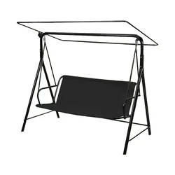 Premium Patio Swing Cover - Durable 600D Thicken Oxford Fabric for Outdoor Garden Bench (Black)