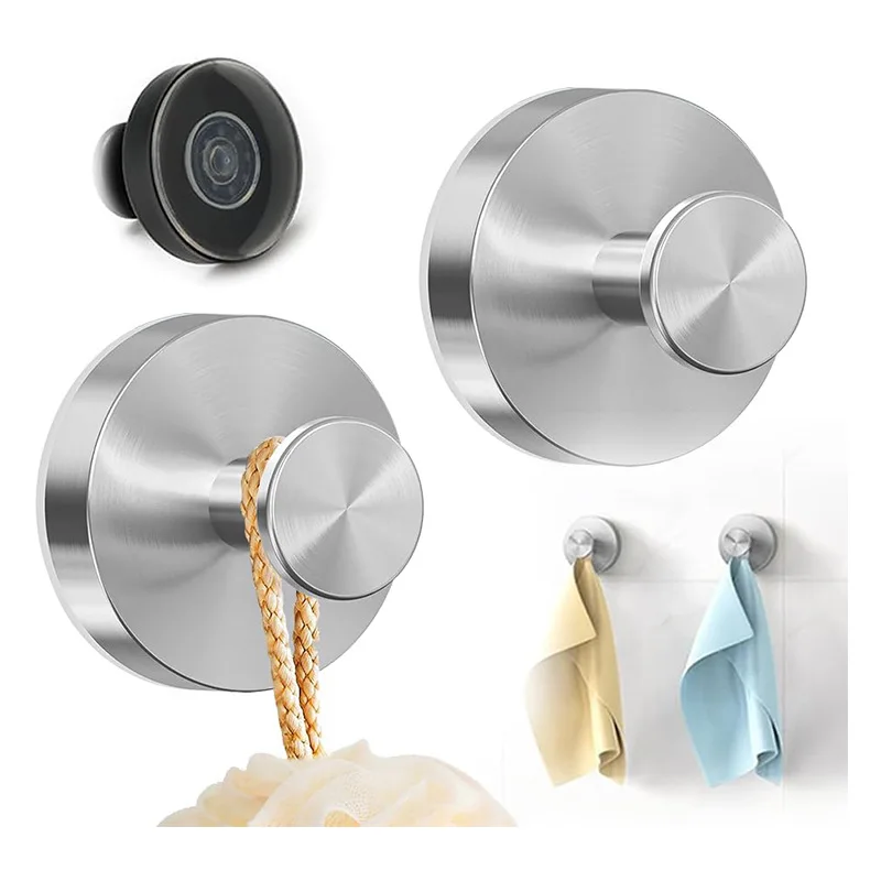Suction Cup Hooks Waterproof Towel Coat Bath Robe Hook Holder Bathroom Kitchen Glass Door Mirror Tile Organization