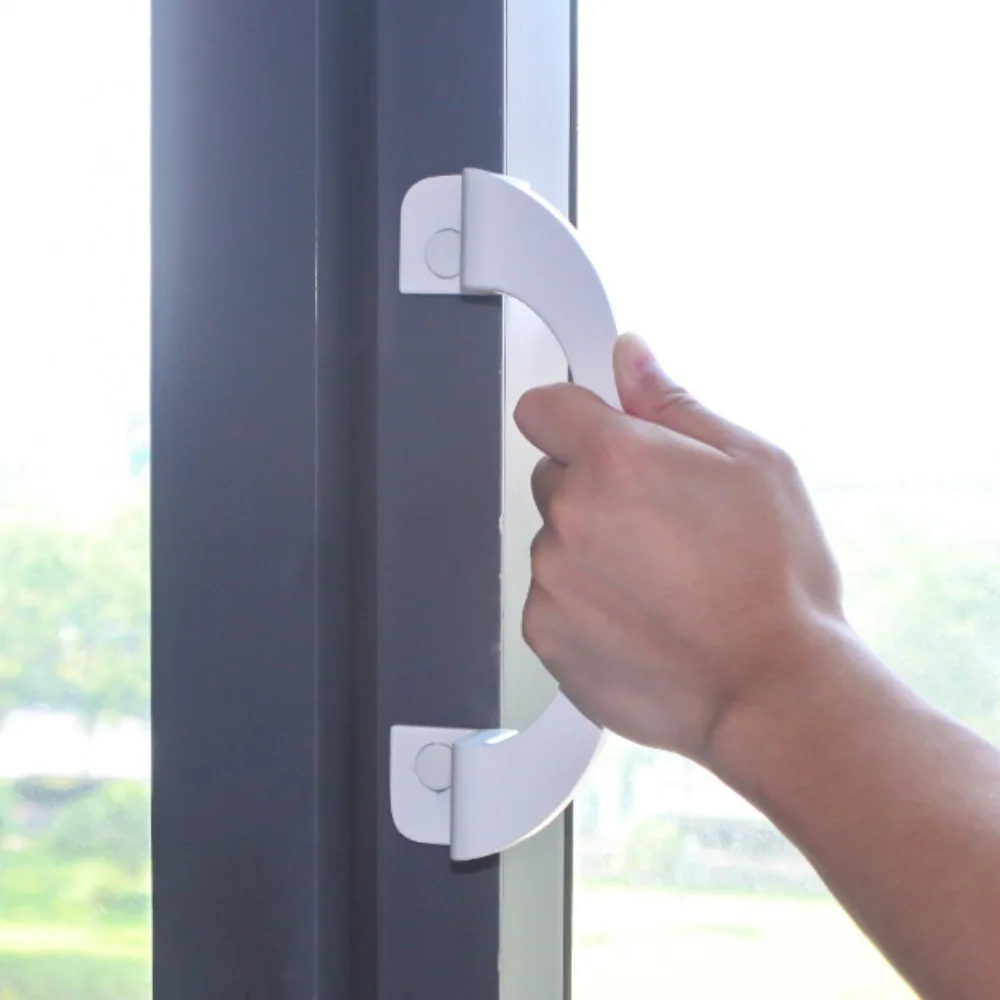 Fashion Aluminium Alloy Sliding Door Handle Punch-free Multifunctional Furniture Knobs Drawer Pull Handles Hardware