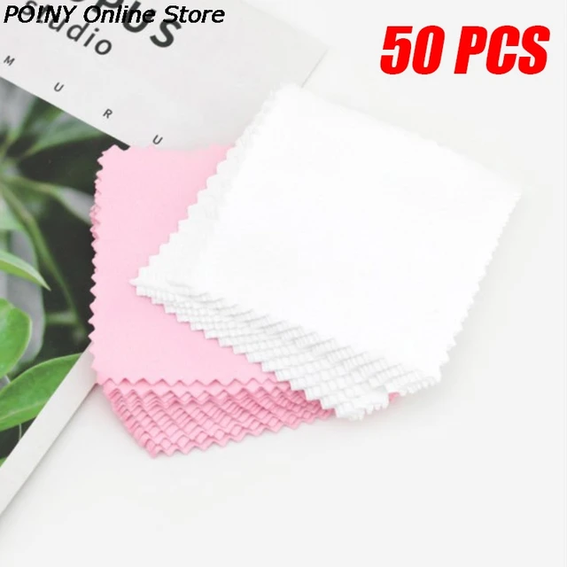 10pcs 50pcs 8x8cm Sterling Silver Color Cleaning Cloth Polishing Cloth Soft  Clean Wipe Wiping Cloth Of Silver Gold Jewelry Tools