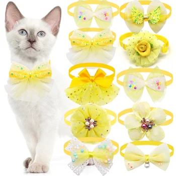 10pcs Lace Bow Pet Collar Set 5