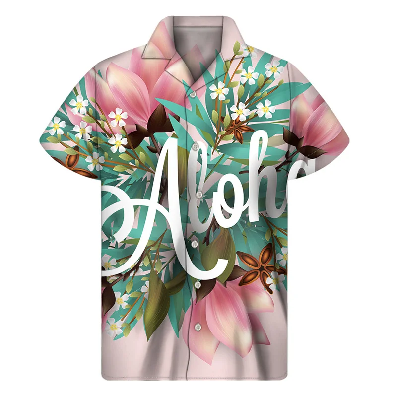 thumbnail image 1 of Camisa hawaiana con estampado 3D de plantas tropicales para hombre, camisas playeras con botones y flores, camisetas de manga corta de verano para hombre, blusas de calle, blusa Aloha, 1 of 5