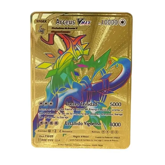 thumbnail image 1 of 2022Spanish Pokémon Cards Metal Letters Spanish Iron Cards Mewtwo Pikachu Gx Charizard Vmax Cartas Pokémon Vmax, 1 of 5