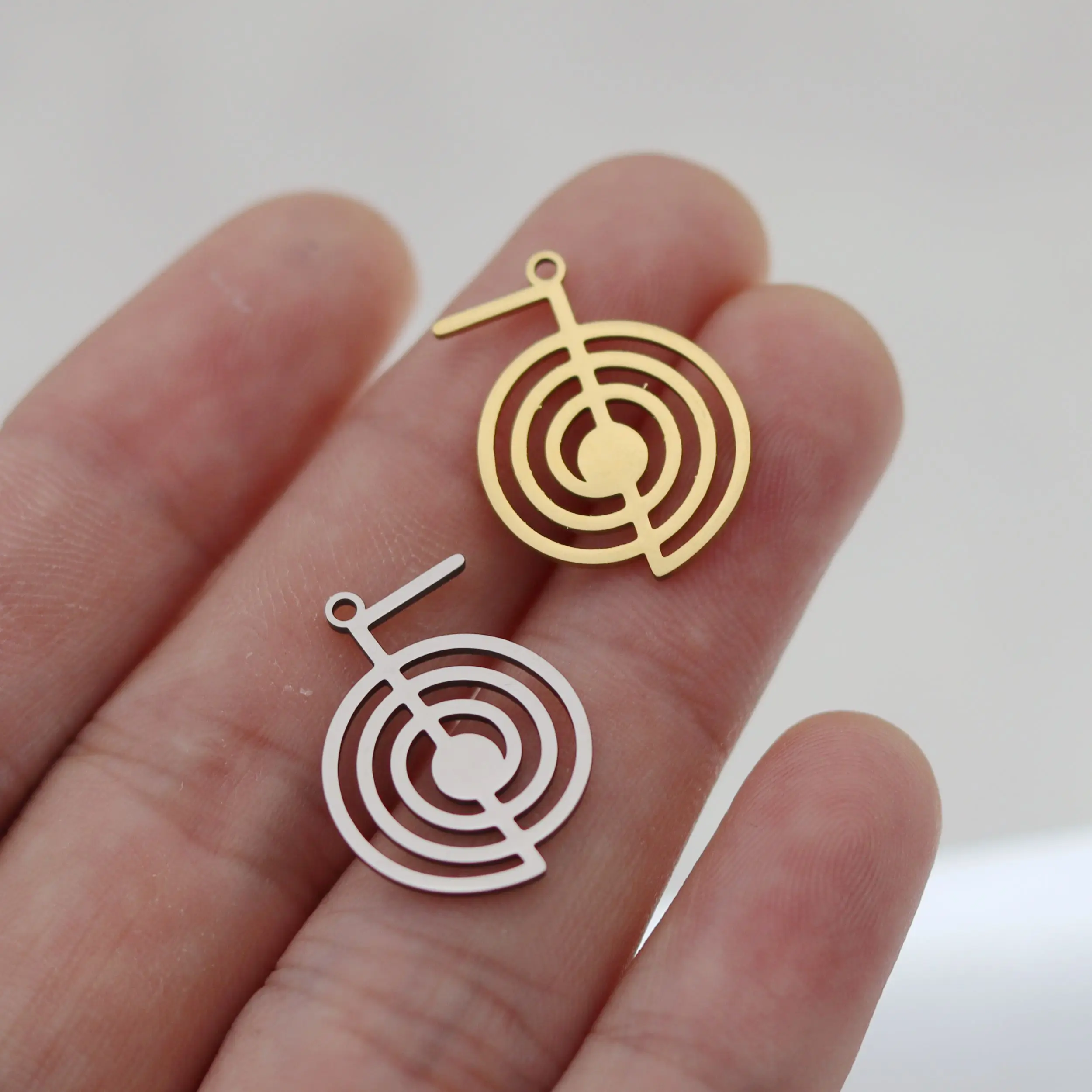3pcs 스테인레스 스틸 Reiki 기호 Choku Rei 보석에 대 한 매력 Diy 목걸이 귀걸이 만들기 치유 에너지 부적 펜 던 트