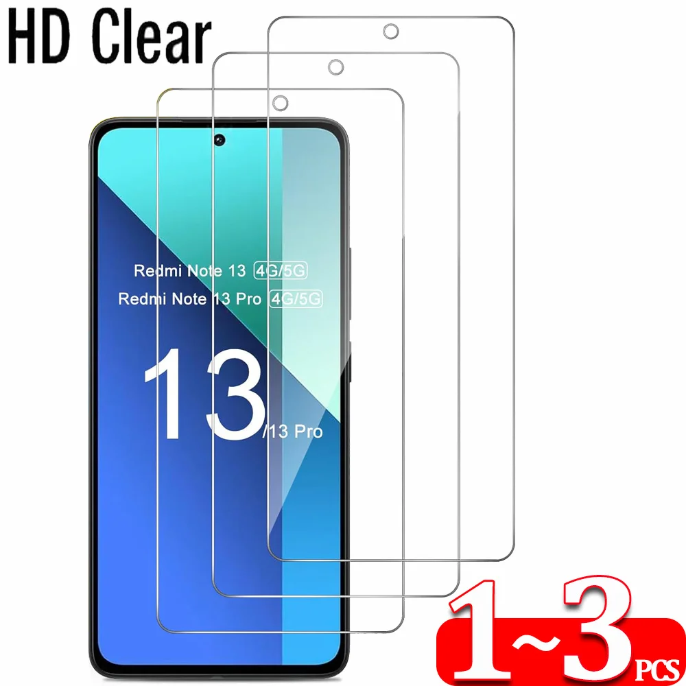 1 ~ 3 PCS 강화 유리 용 Redmi Note 10 11 12 13 Pro 5G 화면 보호 참고 10S 11S 12S 전화 필름 Note13 Glass