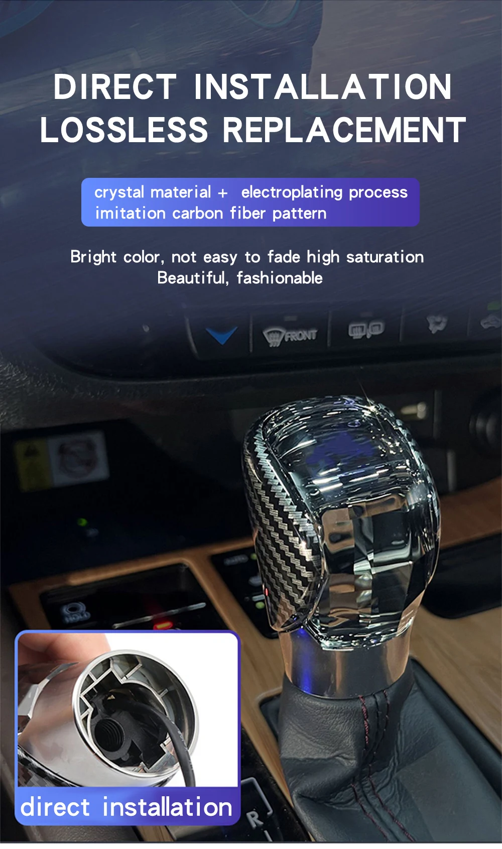For Lexus NX RX ES IS Crystal Gear Shift Knob Car Accessories