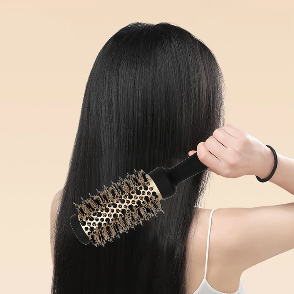 Hair Brush Comb Professional High Temperature Resistant Ceramic Iron Round Comb 5 Sizes For Blow Dry Salon Styling Tools 6