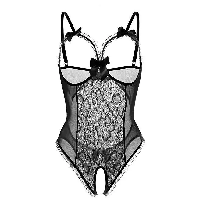 Plus Size Women Open Bra Crotchless Bodysuit for Sex Lace See Through Sleepwear Sexy Lingerie Babydoll Night Clubwear Costumes