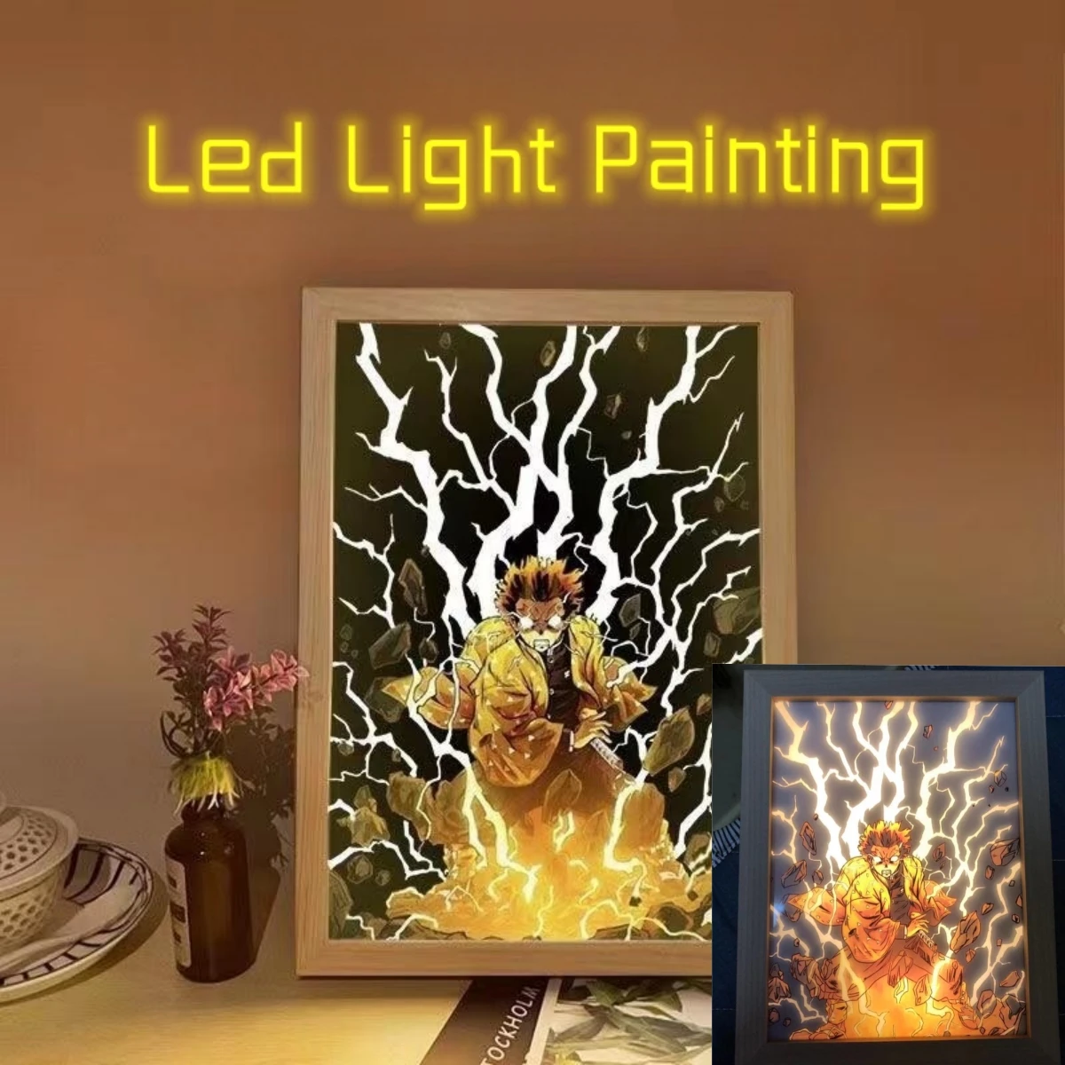 

Новинка, аниме, рассекающее демонов, искусственное живопись, Kocho Kanae, 3d-лампа для спальни, Декор, искусственное оформление, подарок, теплый телефон