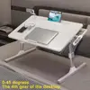 Laptop Bed Tray Table, Height Angle Adjustable Laptop Bed Stand, Portable Lap Desk with Foldable Legs, Foldable Lap Tablet Table 1