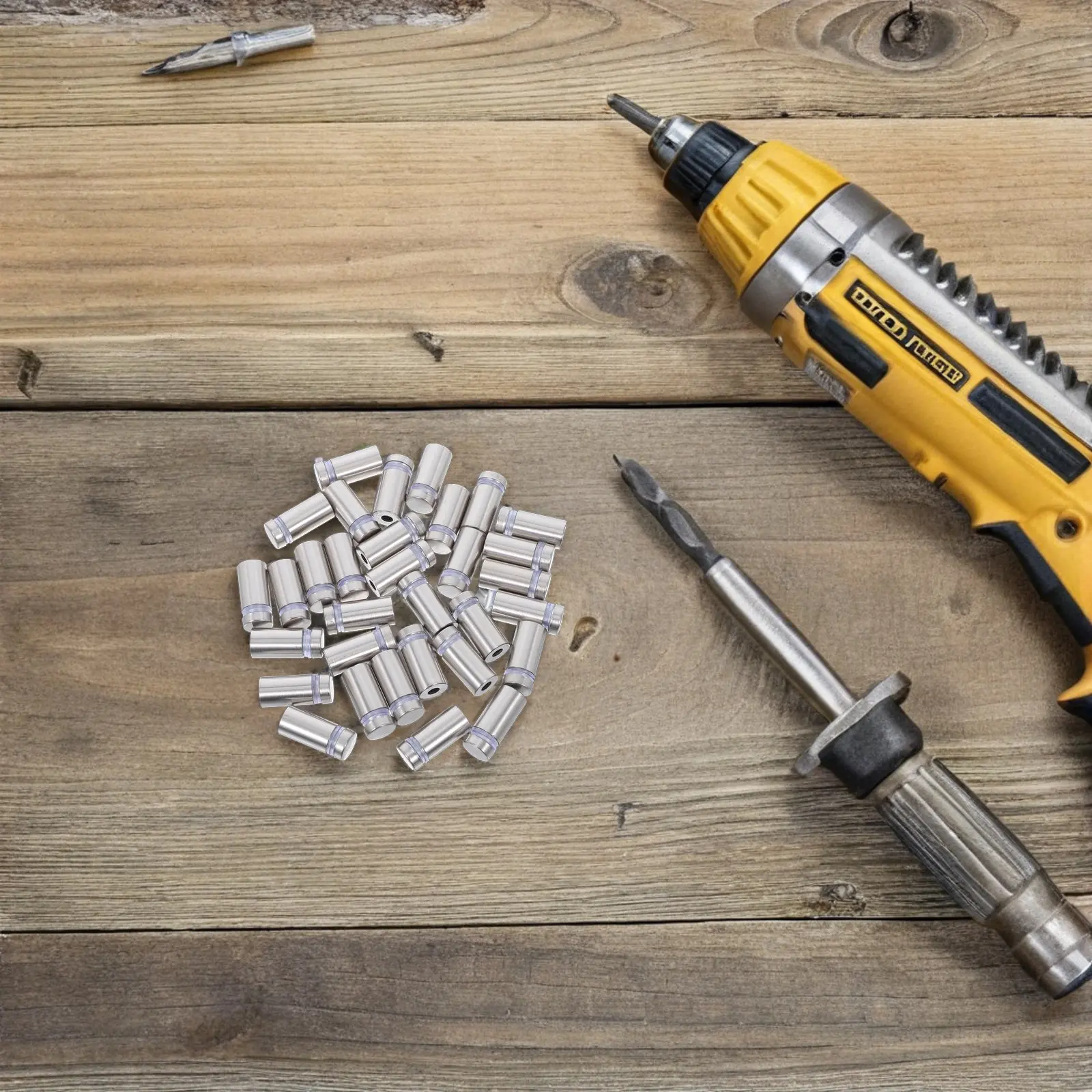 32개 스테인리스 스틸 스탠드오프 나사 광고 간판 마운트 홀더 (벽, 유리, 아크릴 디스플레이 보드, 아트워크 마운트용)