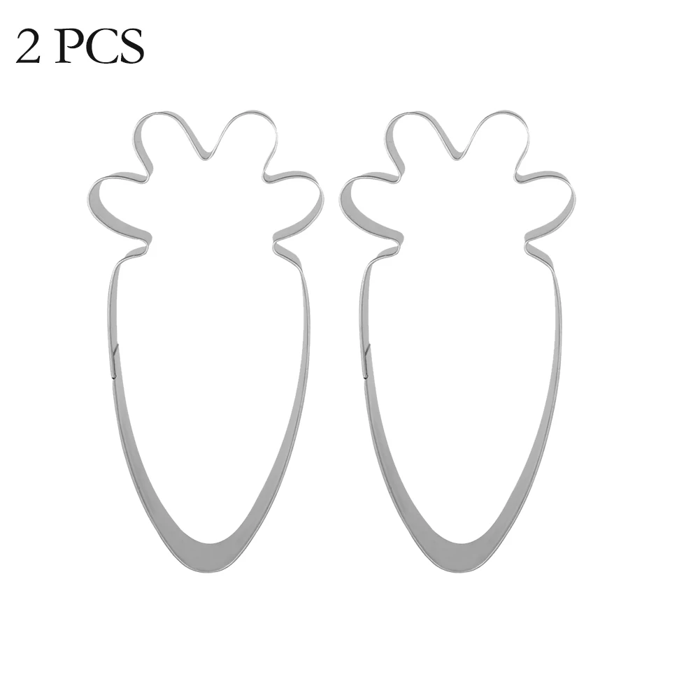 

2x Cookie Mould Easter Cookie Cutters Stainless Steel Non-Stick Carrot Shapes Mould DIY For Cookie Dough Cakes Cheese Sandwiche