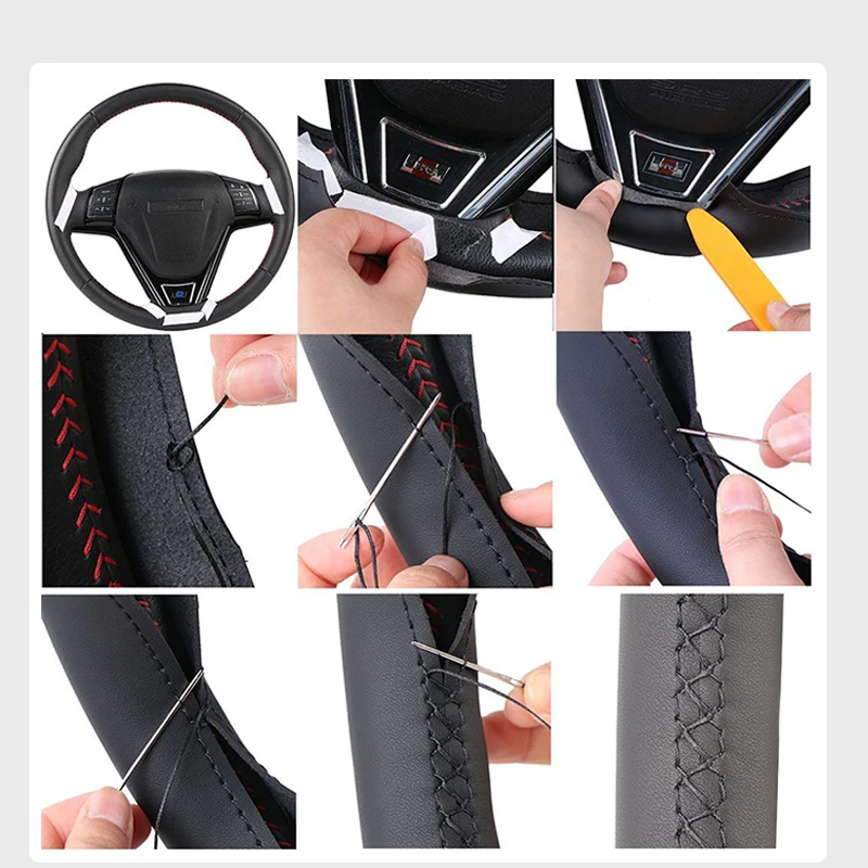 Gloss Carbon Fiber Car Steering Wheel Grip Cover