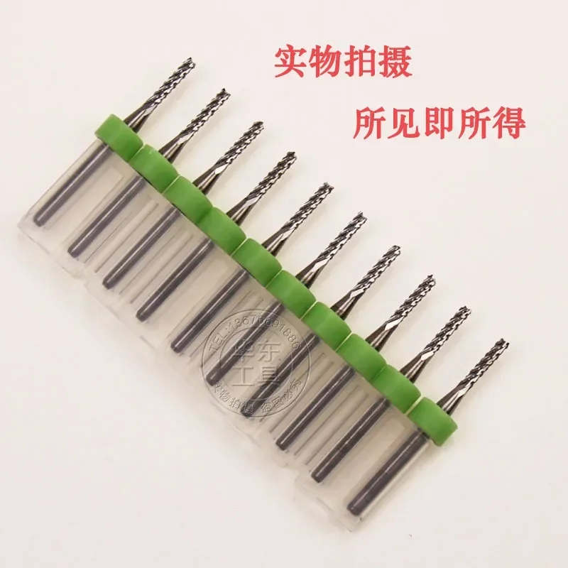 10 개/몫 생크 3.175mm PCB 밀링 비트 초경 텅스텐 옥수수 커터 엔드 밀 탄소 섬유 플라스틱에 대 한 CNC 라우터 비트