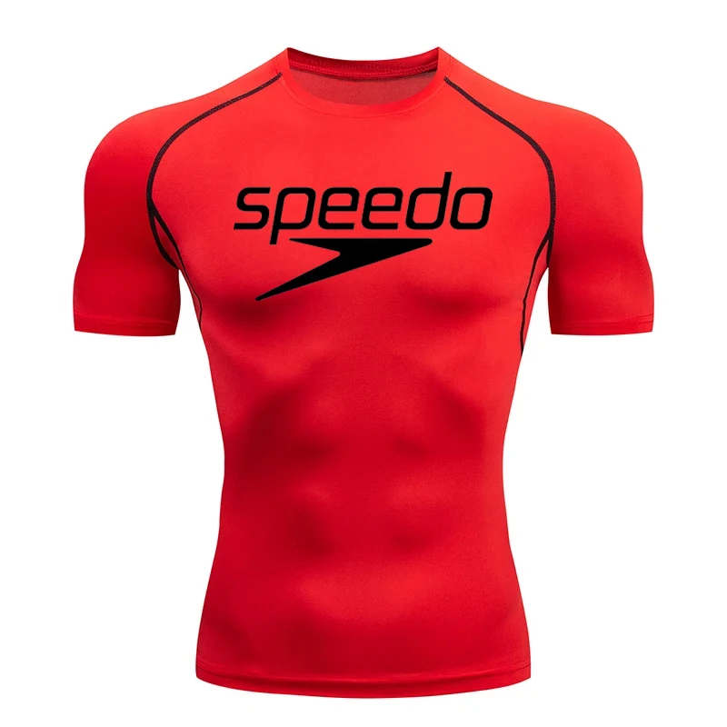 Rash Guard Surfing Swimsuit Men Tight short Sleeve T Shirt UV Swimming