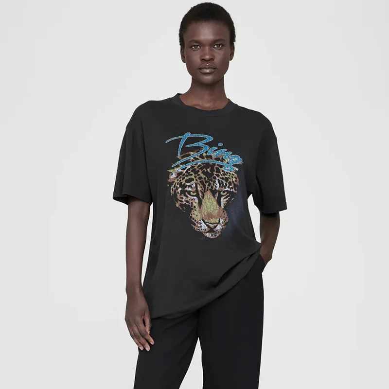 

Animal Graphic T-shirts for Women Summer Clothes 2024 Vintage Aesthetic Short Sleeve T-shirt Streetwear Female Fashion Tees Tops
