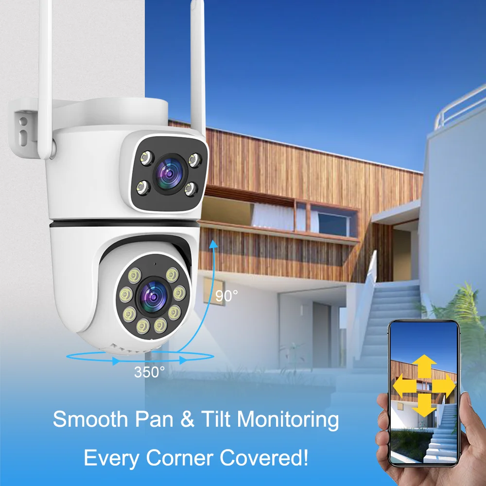 Tuya 10MP Dual Lens 5G Wifi IP Camera PTZ Outdoor 4K Dual Screen 10x Zoom Security-protection Camera Auto Tracking Surveillance 4