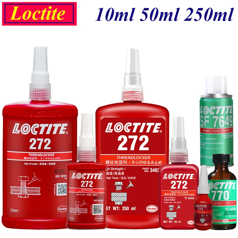 

10ml 50ml 250ml Loctite 272 Thread Locking Glue Screw Sealant Threadlocker Seal Adhesive Loctite SF7649 770 Catalyst Promoter