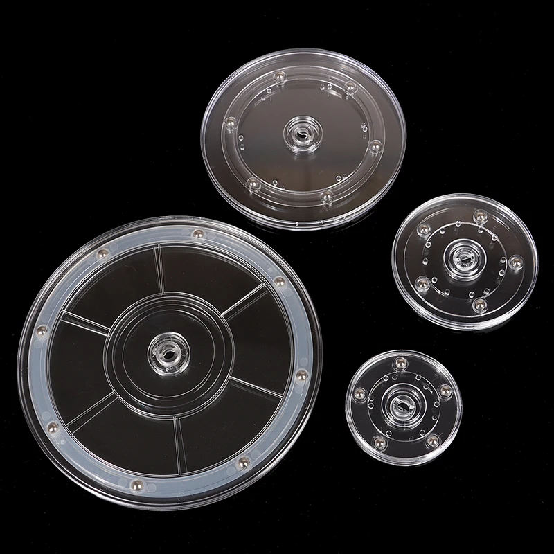 Acrylic 360 Rotating Turntable Plate Jewelry Display Stand Transparent Round Base Lazy Susan Jewelry Decor Swivel Plates Furniture Hardware