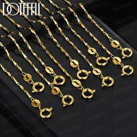 DOTEFFIL 100% Authentic Genuine 18K Gold Link Chain Necklace with O Clasps fit Men Women Pendant 16-30 Inches