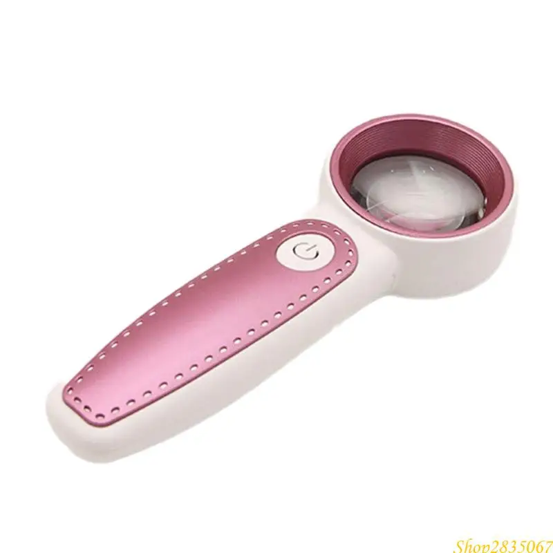 독서 공예 보석 검사 831F를위한 휴대용 USB 충전식 돋보기 아크릴 렌즈 및 인체 공학적 그립