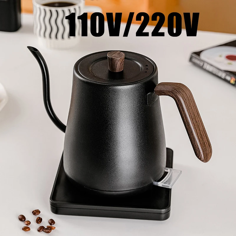 

110V/220V Electric Kettle 800ml Hand Brew Coffee Pot Gooseneck Jug Slender Mouth Pot 304 Stainless Steel Kettle Teapot 1000W